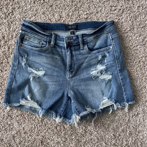 Judy Blue Distressed Blue Jean Shorts